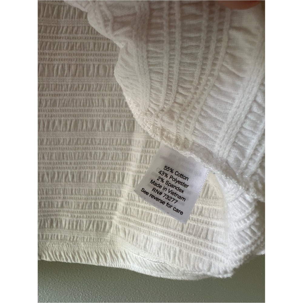 ☀️3/$15☀️Coastal Minimalist Croft & Barrow Tank Top L White Textured - Picture 3 of 4